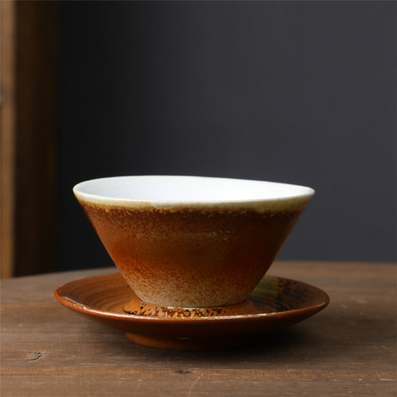 Buddha Stones Planet Design セラミックコーヒーマグ 粗削りな陶器製ティーコーヒーカップ ソーサー付き