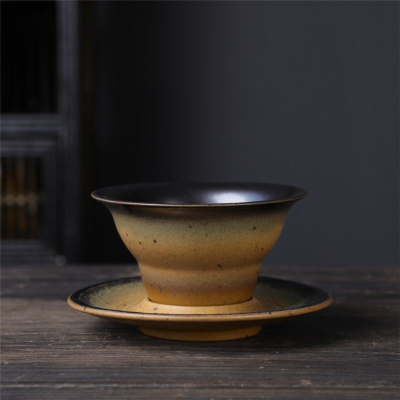 Buddha Stones Planet Design セラミックコーヒーマグ 粗削りな陶器製ティーコーヒーカップ ソーサー付き