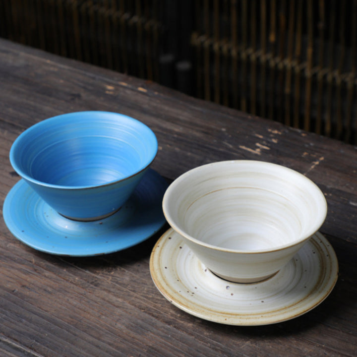 Buddha Stones Planet Design セラミックコーヒーマグ 粗削りな陶器製ティーコーヒーカップ ソーサー付き