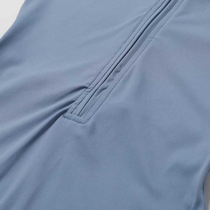 Buddha Stonesハイストレッチ ジッパー 半袖 ジャンプスーツ スポーツ フィットネス ヨガ レディース ボディスーツ - image 10