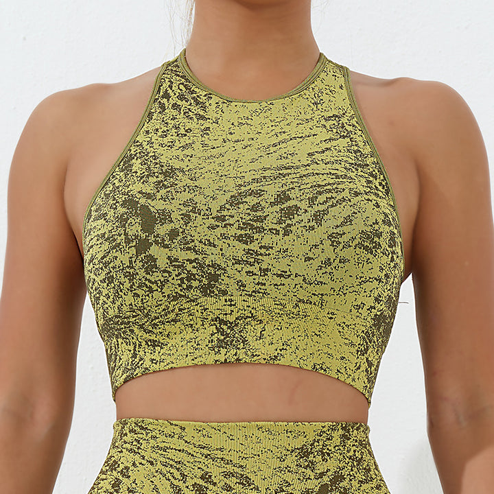 Buddha Stonesシームレス フィットネス クロップ タンクトップ ハイウエスト レギンス パンツ スポーツ ジム ヨガ ウェア - image 12