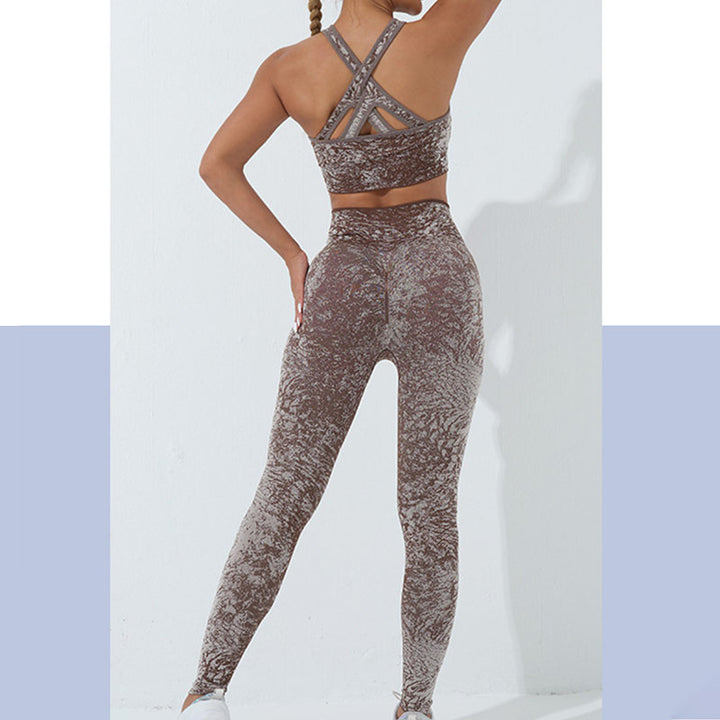 Buddha Stonesシームレス フィットネス クロップ タンクトップ ハイウエスト レギンス パンツ スポーツ ジム ヨガ ウェア