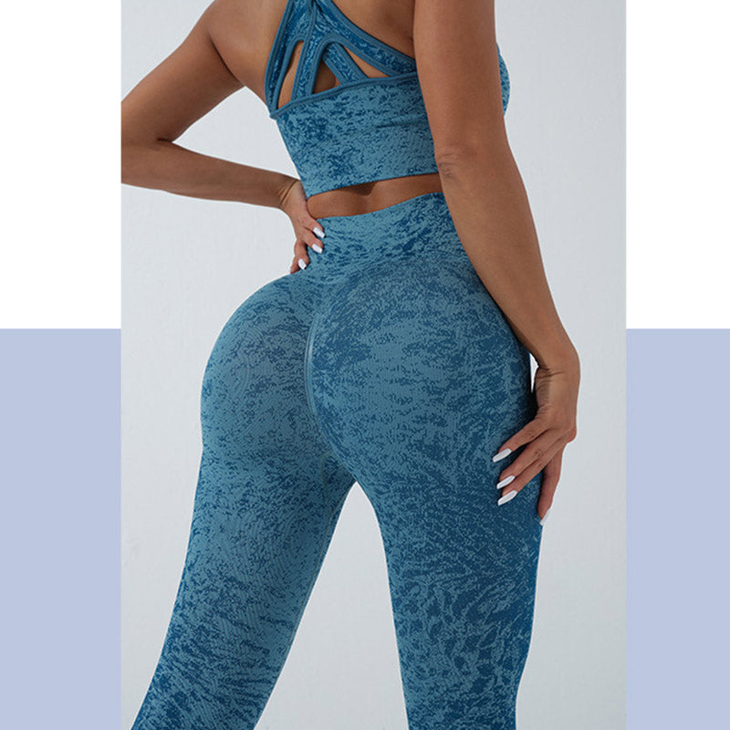 Buddha Stonesシームレス フィットネス クロップ タンクトップ ハイウエスト レギンス パンツ スポーツ ジム ヨガ ウェア