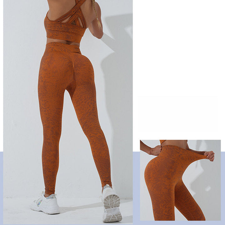 Buddha Stonesシームレス フィットネス クロップ タンクトップ ハイウエスト レギンス パンツ スポーツ ジム ヨガ ウェア
