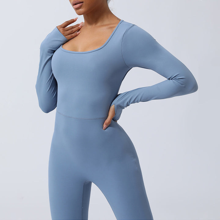 Buddha Stonesレディース 長袖 バックレス ジャンプスーツ スポーツ フィットネス ヨガ ボディスーツ - image 13