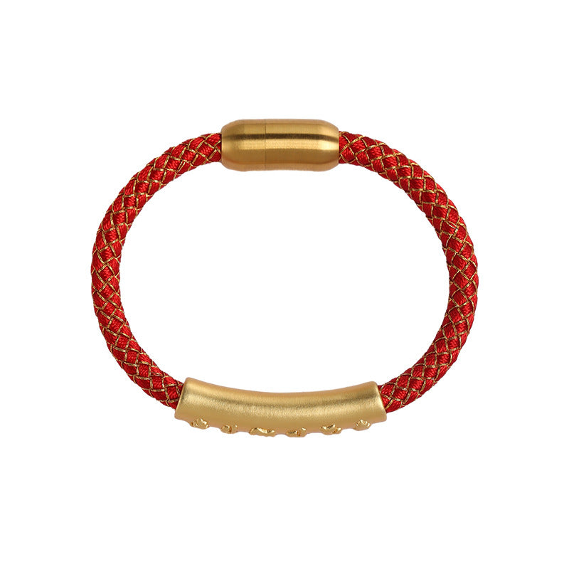 Buddha Stonesハンドメイド999スターリングシルバーオーム・マニ・パドメ・フム保護ドラゴンスケール編み込み磁気バックルブレスレット