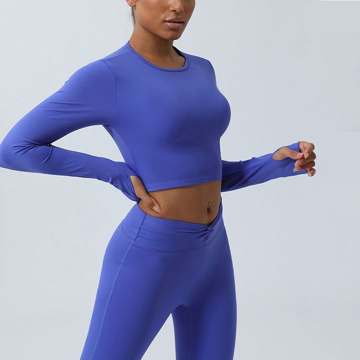 Buddha Stonesレディース ワークアウト 長袖 クリスクロス バックレス トップ Tシャツ レギンス スポーツ フィットネス ヨガ ウェア - image 8