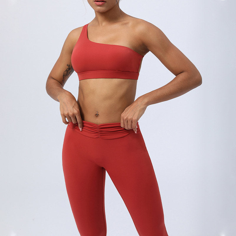 Buddha Stones 2点セット バックレス アシンメトリーデザイン トップブラ ショーツ レギンス パンツ フィットネス ヨガ 衣装セット - image 13