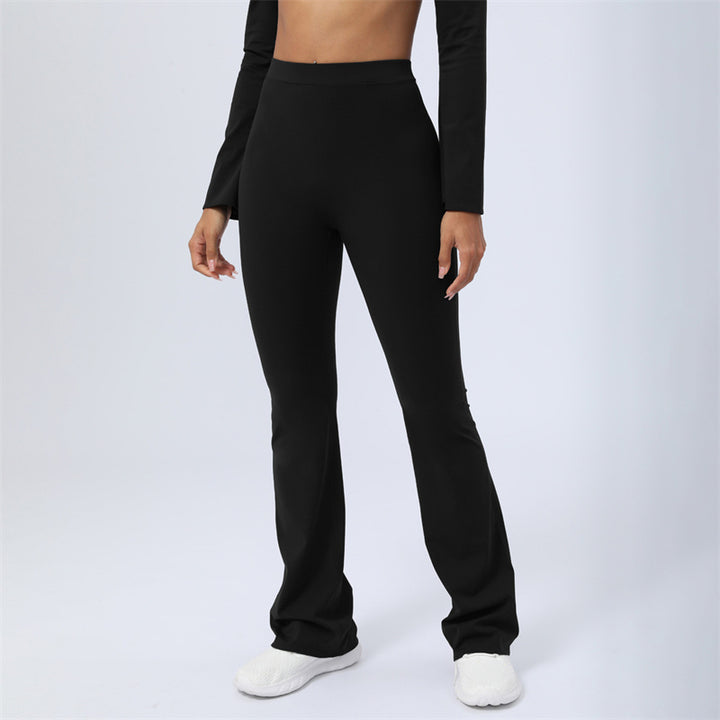 Buddha Stonesロングスリーブ バックレス ストラップ トップブラ フレアパンツ フィットネス ヨガ ウェア - 黒 - パンツ - US8-10、 UK/AU12-14、 EU40-42 (XL)  - image 43