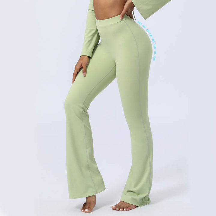 Buddha Stonesロングスリーブ バックレス ストラップ トップブラ フレアパンツ フィットネス ヨガ ウェア - image 3