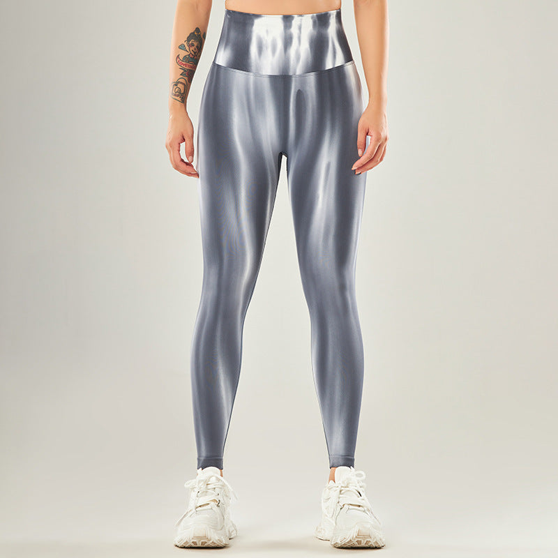Buddha Stonesシームレス タイダイプリント パンツ スポーツ ハイウエスト レギンス レディース ヨガパンツ