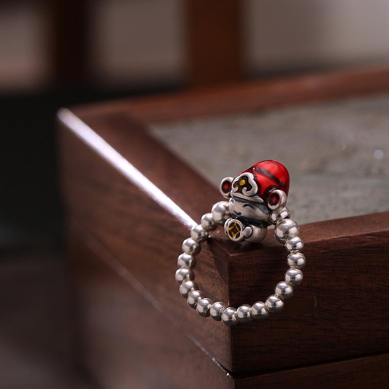 Buddha Stones925 スターリングシルバー 富の神 銅貨デザイン 守護リング