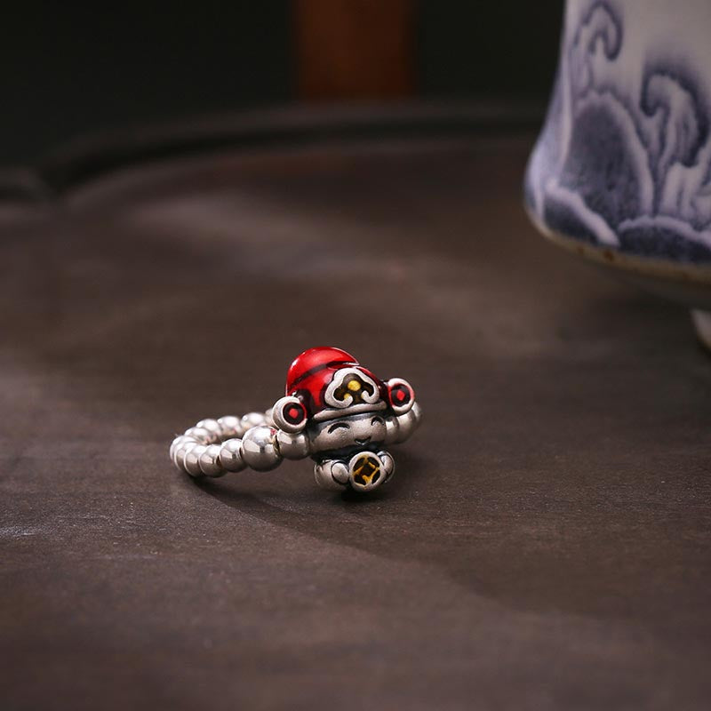Buddha Stones925 スターリングシルバー 富の神 銅貨デザイン 守護リング