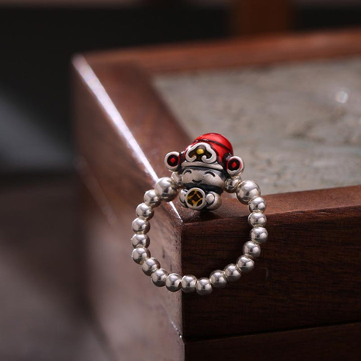 Buddha Stones925 スターリングシルバー 富の神 銅貨デザイン 守護リング