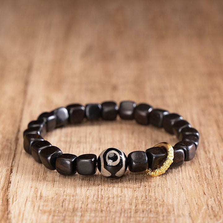 Buddha Stonesチベット黒檀ウッドビーズバランスカームブレスレット