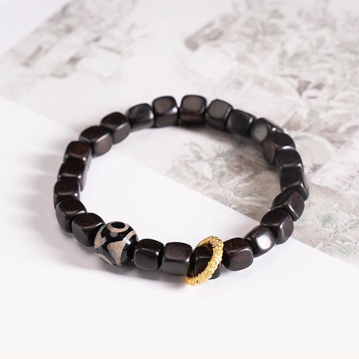 Buddha Stonesチベット黒檀ウッドビーズバランスカームブレスレット