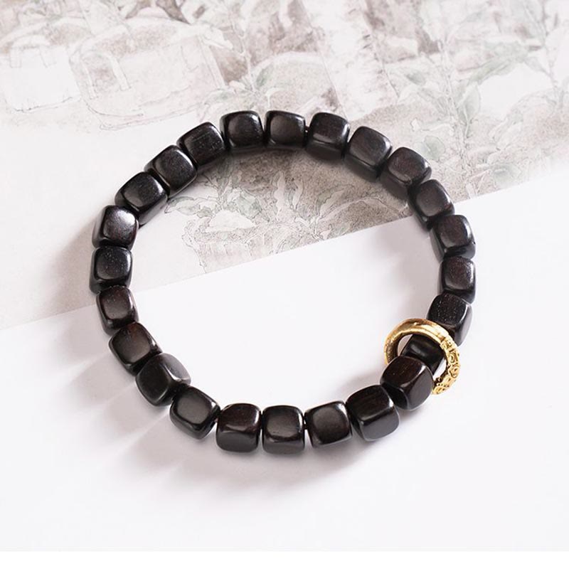 Buddha Stonesチベット黒檀ウッドビーズバランスカームブレスレット