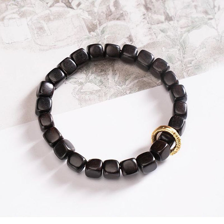 Buddha Stonesチベット黒檀ウッドビーズバランスカームブレスレット