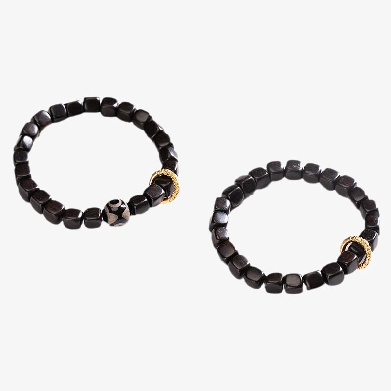 Buddha Stonesチベット黒檀ウッドビーズバランスカームブレスレット