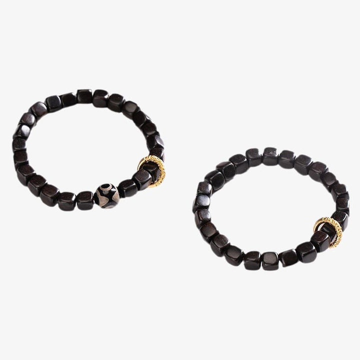 Buddha Stonesチベット黒檀ウッドビーズバランスカームブレスレット
