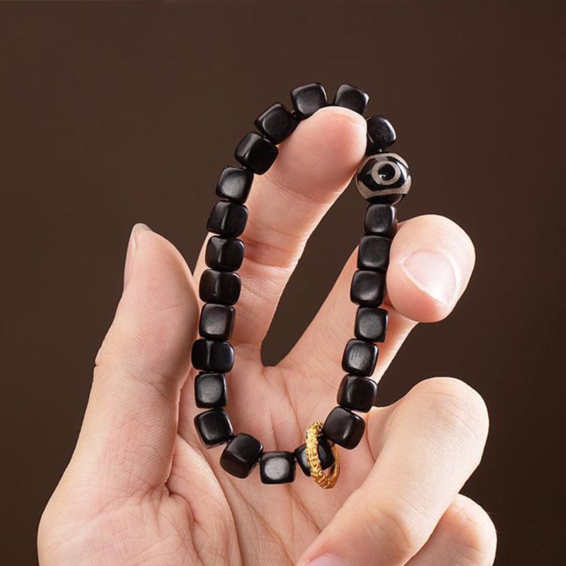 Buddha Stonesチベット黒檀ウッドビーズバランスカームブレスレット
