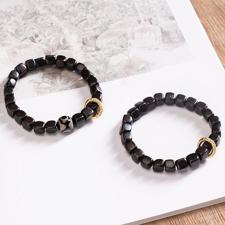 Buddha Stonesチベット黒檀ウッドビーズバランスカームブレスレット