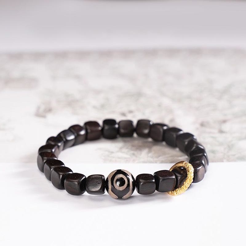 Buddha Stonesチベット黒檀ウッドビーズバランスカームブレスレット