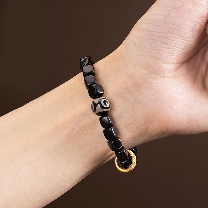 Buddha Stonesチベット黒檀ウッドビーズバランスカームブレスレット