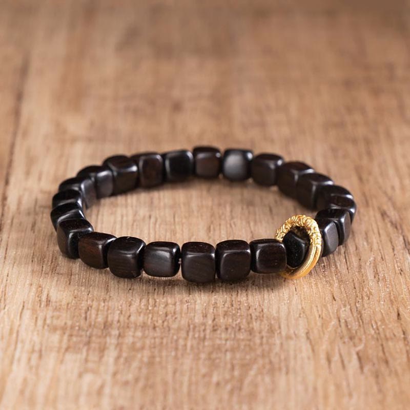 Buddha Stonesチベット黒檀ウッドビーズバランスカームブレスレット