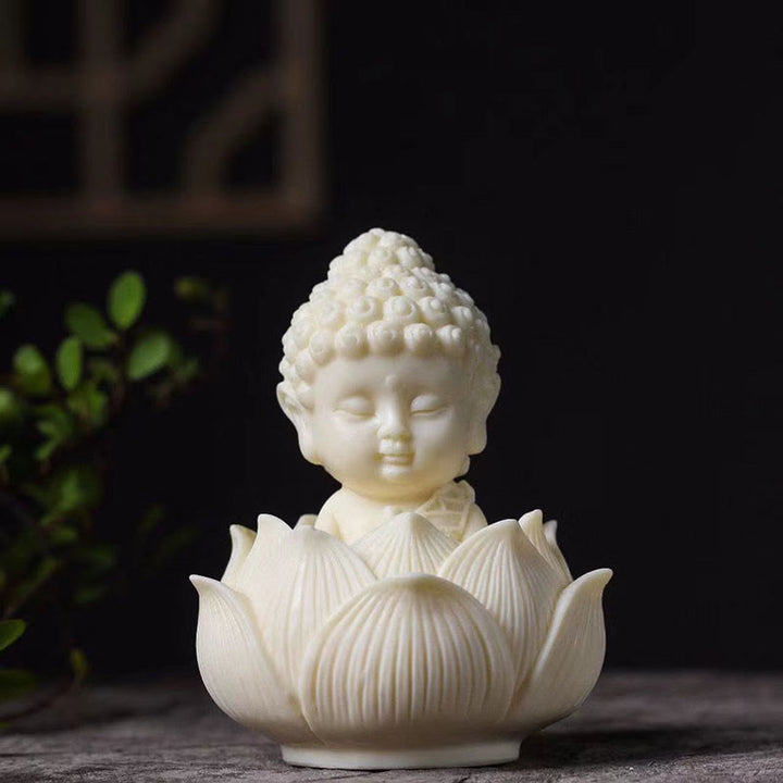 Buddha Stonesミニアイボリーフルーツ如来仏蓮観音観音文殊菩薩サマンタバドラ静寂デスク装飾