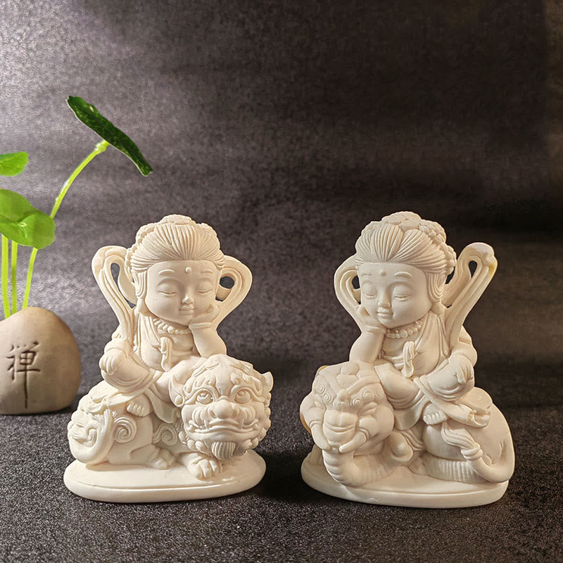 Buddha Stonesミニアイボリーフルーツ如来仏蓮観音観音文殊菩薩サマンタバドラ静寂デスク装飾