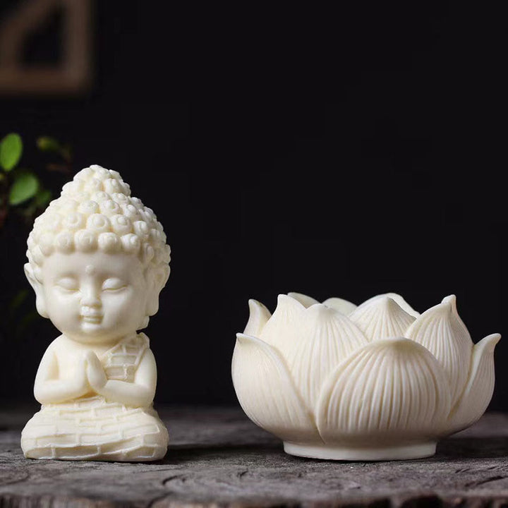 Buddha Stonesミニアイボリーフルーツ如来仏蓮観音観音文殊菩薩サマンタバドラ静寂デスク装飾