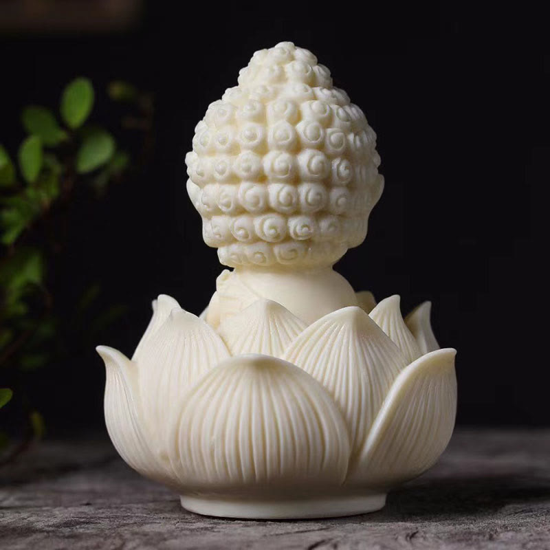 Buddha Stonesミニアイボリーフルーツ如来仏蓮観音観音文殊菩薩サマンタバドラ静寂デスク装飾