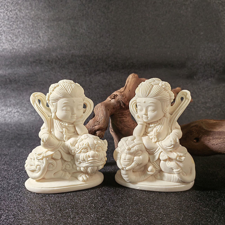 Buddha Stonesミニアイボリーフルーツ如来仏蓮観音観音文殊菩薩サマンタバドラ静寂デスク装飾 - image 23