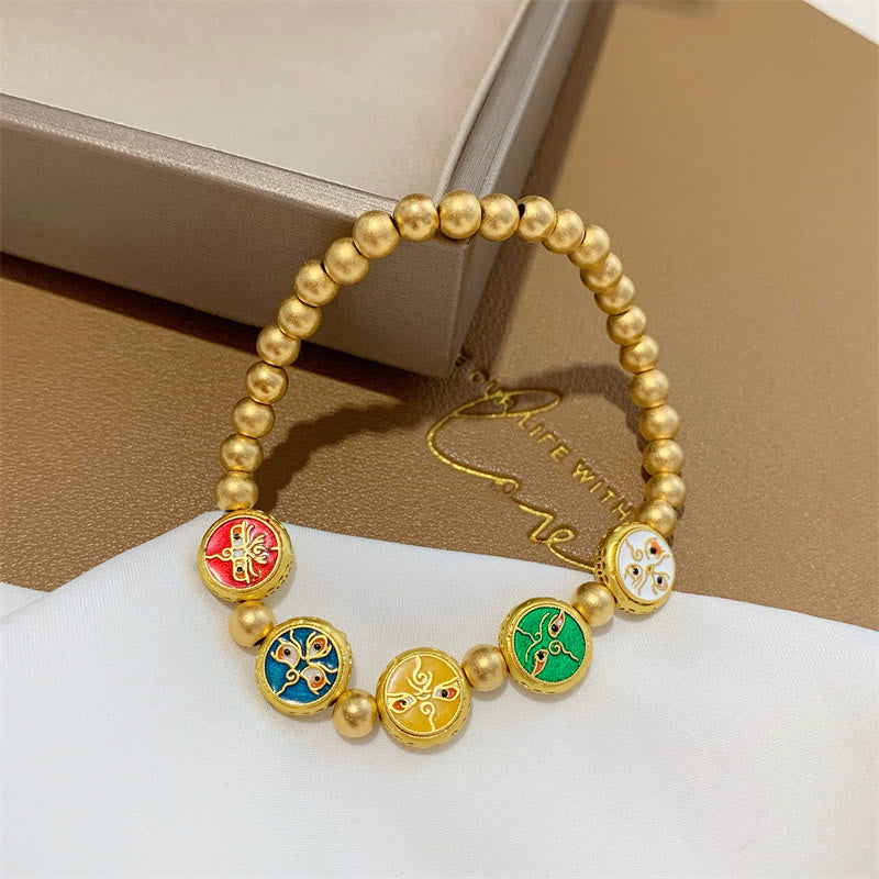 Buddha Stonesチベット五大富豪銅ビーズ 幸運のブレスレット