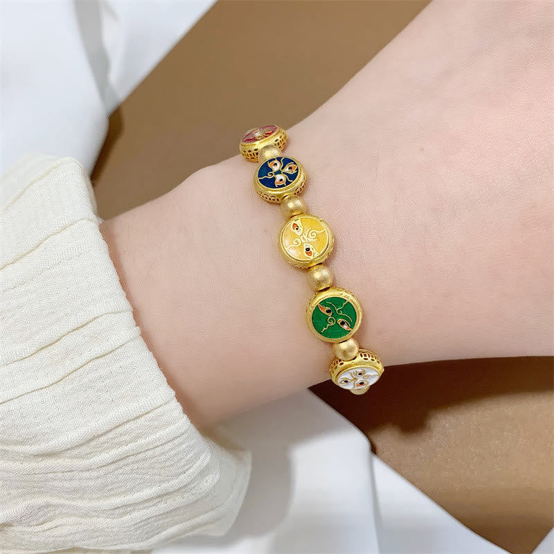 Buddha Stonesチベット五大富豪銅ビーズ 幸運のブレスレット
