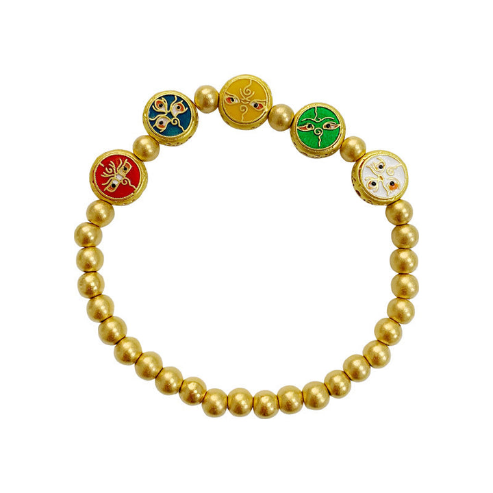 Buddha Stonesチベット五大富豪銅ビーズ 幸運のブレスレット