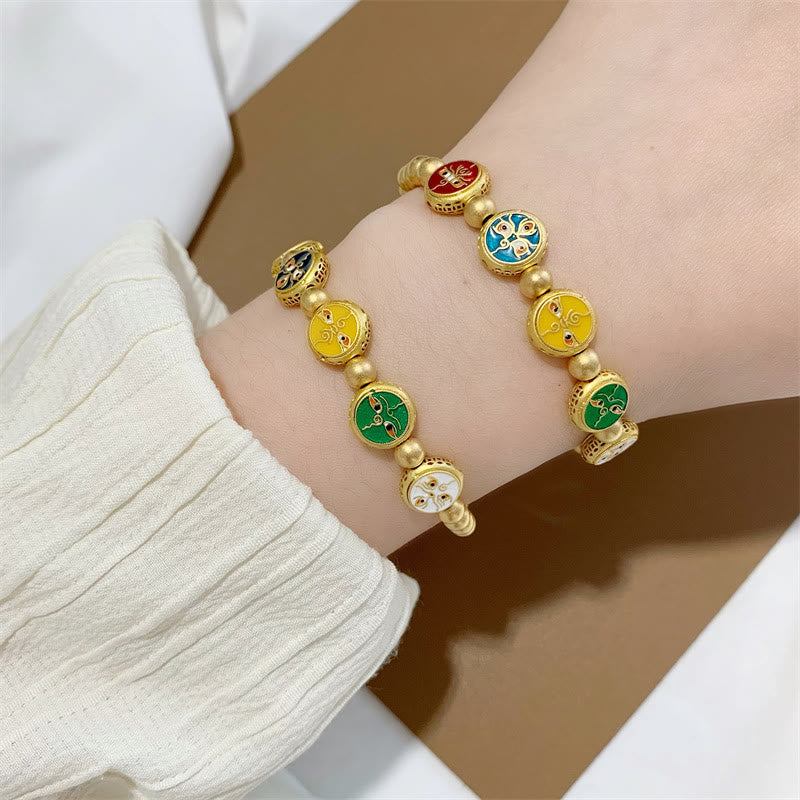 Buddha Stonesチベット五大富豪銅ビーズ 幸運のブレスレット
