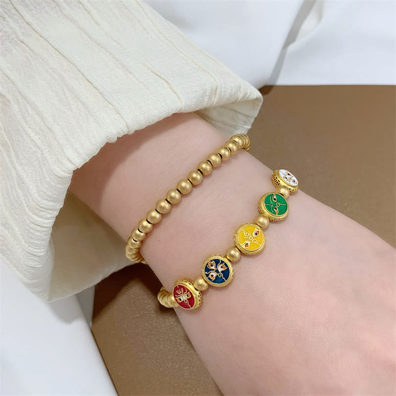 Buddha Stonesチベット五大富豪銅ビーズ 幸運のブレスレット