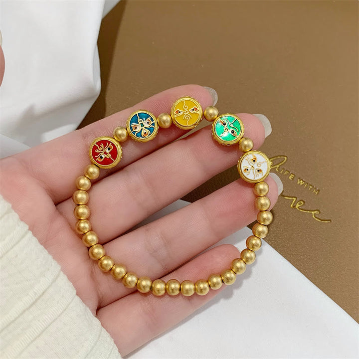 Buddha Stonesチベット五大富豪銅ビーズ 幸運のブレスレット