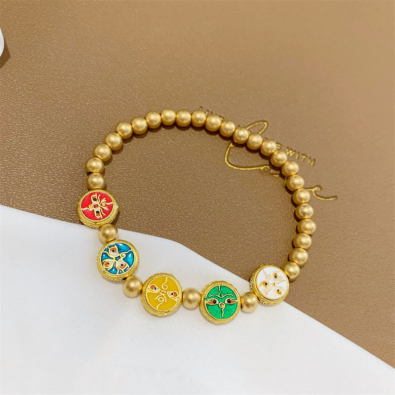 Buddha Stonesチベット五大富豪銅ビーズ 幸運のブレスレット