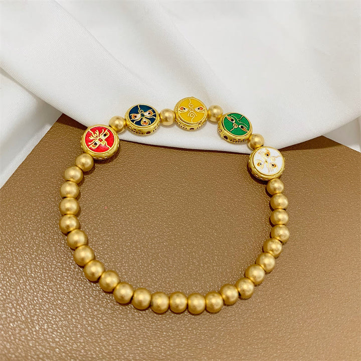 Buddha Stonesチベット五大富豪銅ビーズ 幸運のブレスレット