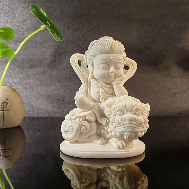 Buddha Stonesミニアイボリーフルーツ如来仏蓮観音観音文殊菩薩サマンタバドラ静寂デスク装飾