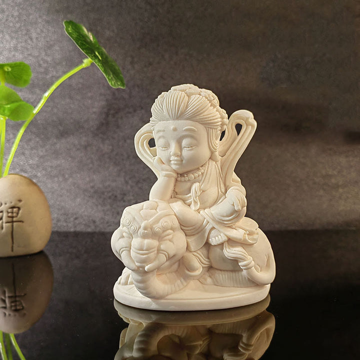 Buddha Stonesミニアイボリーフルーツ如来仏蓮観音観音文殊菩薩サマンタバドラ静寂デスク装飾