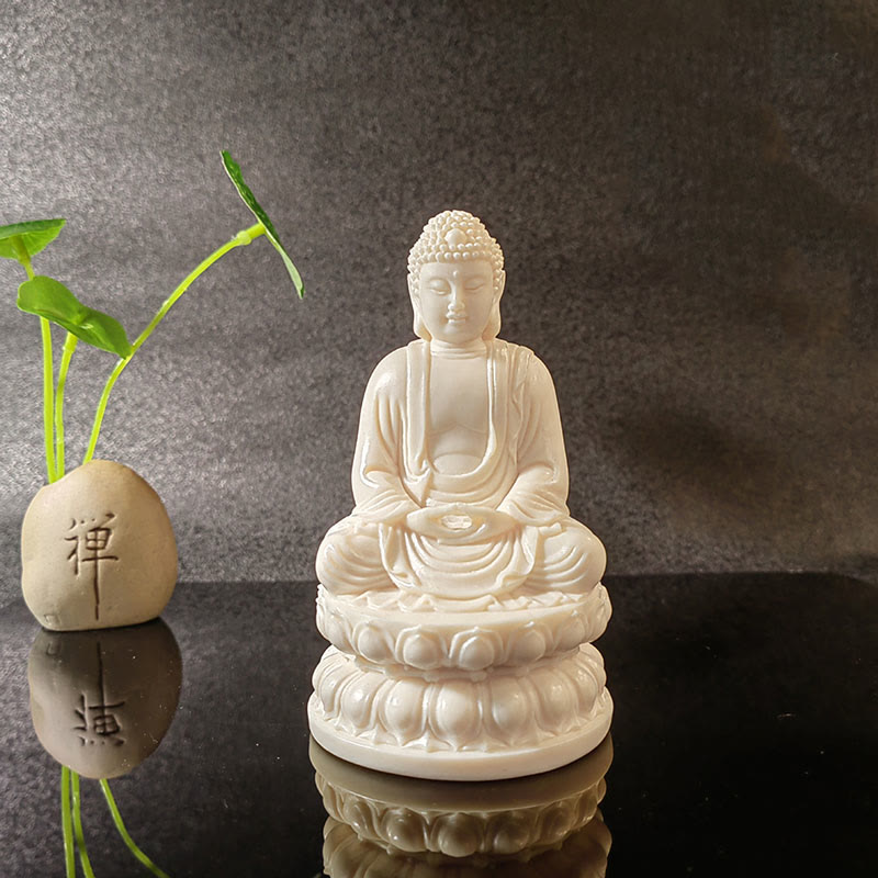 Buddha Stonesミニアイボリーフルーツ如来仏蓮観音観音文殊菩薩サマンタバドラ静寂デスク装飾 - image 19