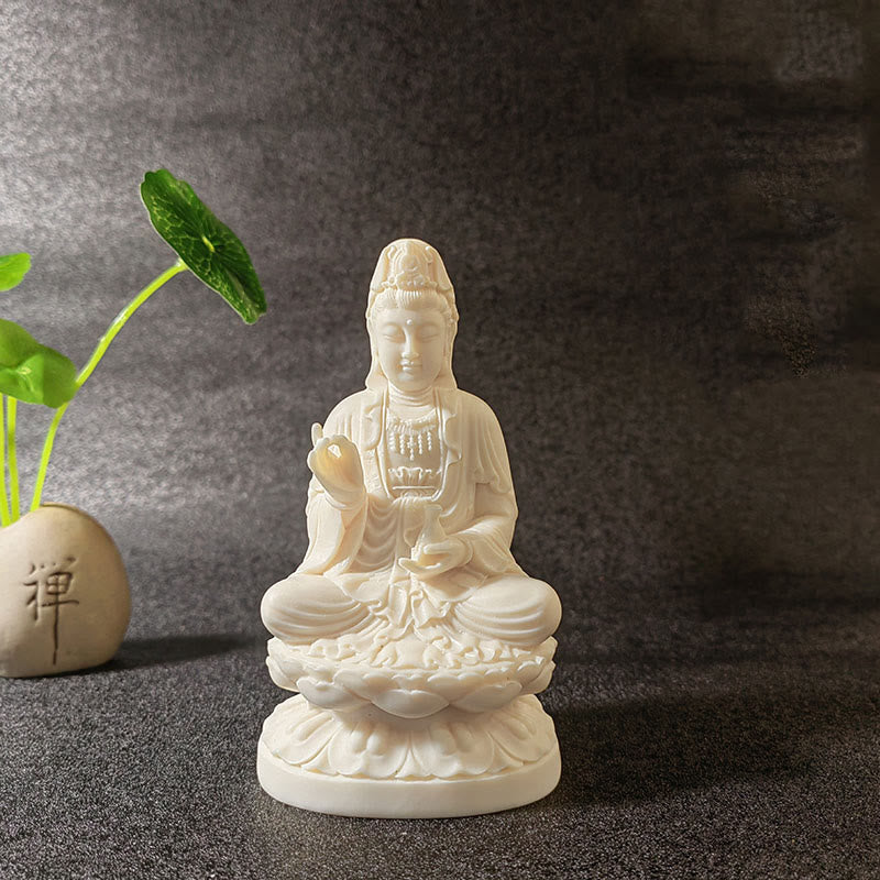 Buddha Stonesミニアイボリーフルーツ如来仏蓮観音観音文殊菩薩サマンタバドラ静寂デスク装飾