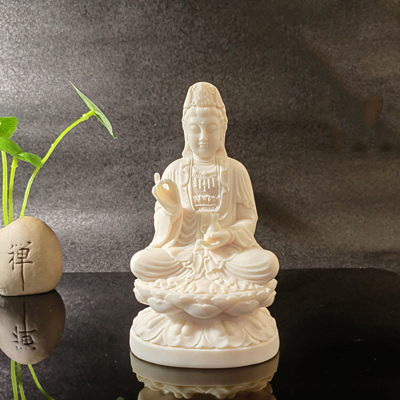 Buddha Stonesミニアイボリーフルーツ如来仏蓮観音観音文殊菩薩サマンタバドラ静寂デスク装飾 - image 14
