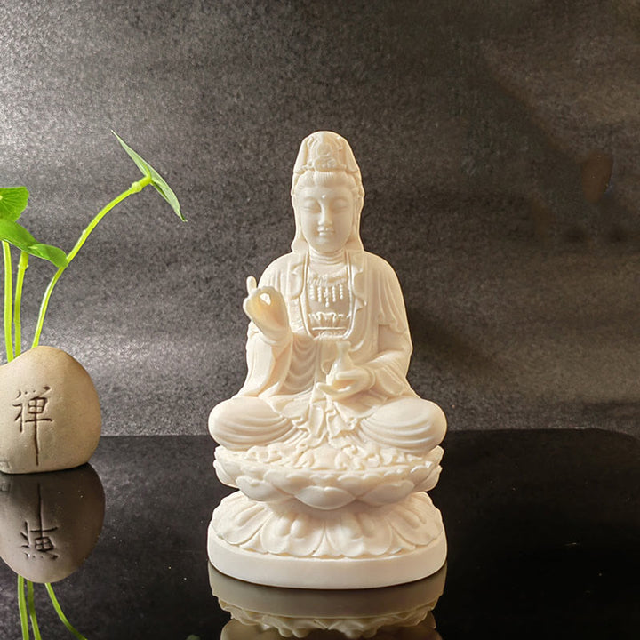 Buddha Stonesミニアイボリーフルーツ如来仏蓮観音観音文殊菩薩サマンタバドラ静寂デスク装飾 - image 14