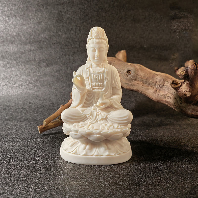 Buddha Stonesミニアイボリーフルーツ如来仏蓮観音観音文殊菩薩サマンタバドラ静寂デスク装飾
