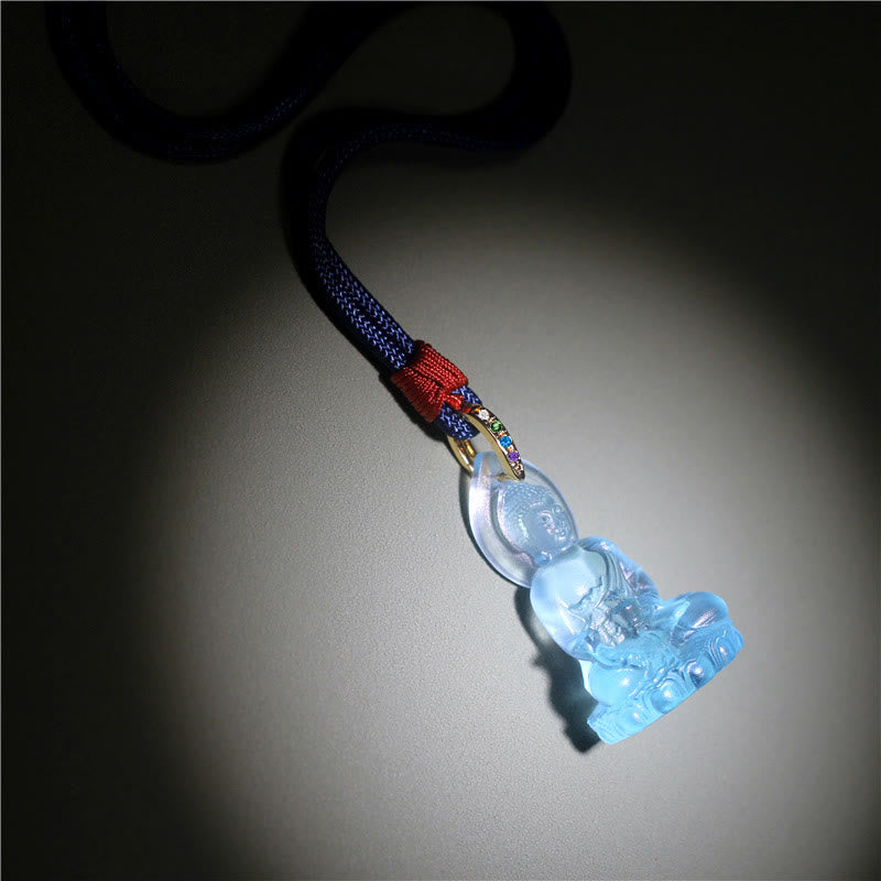 Buddha Stonesブルー 如来仏 薬師如来 瑠璃水晶 静寂のお守り ネックレス ペンダント - image 4